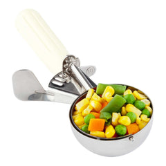 Met Lux 3 oz Stainless Steel #10 Portion Scoop - with Ivory Handle - 10 count box