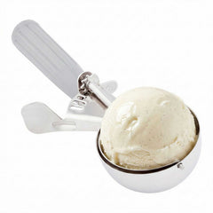 Met Lux 4 oz Stainless Steel #8 Portion Scoop - with Gray Handle - 10 count box