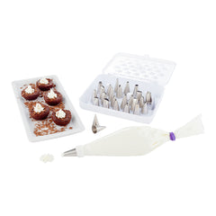 Met Lux Stainless Steel Pastry Tip Set - 28-Piece - 1 count box