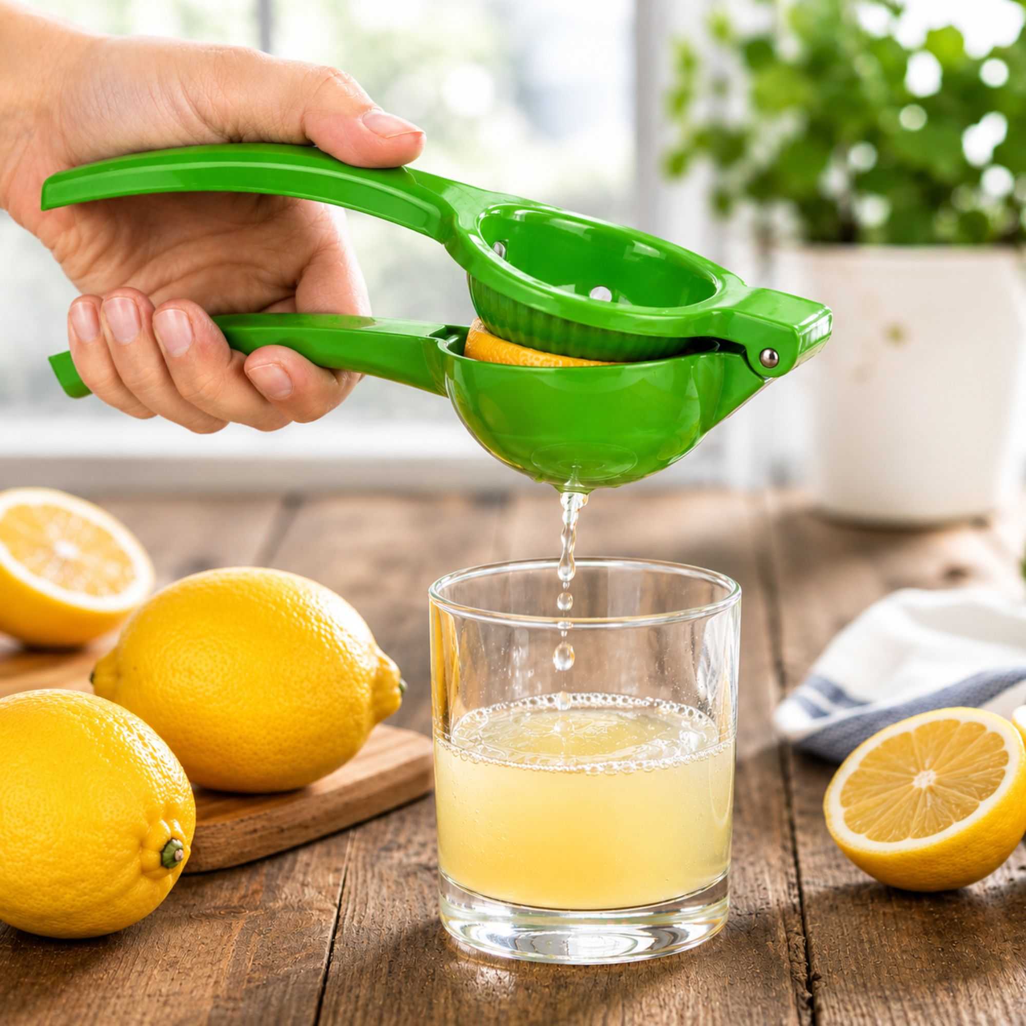Met Lux Green Aluminum Lemon Squeezer / Juicer - 9" - 1 count box