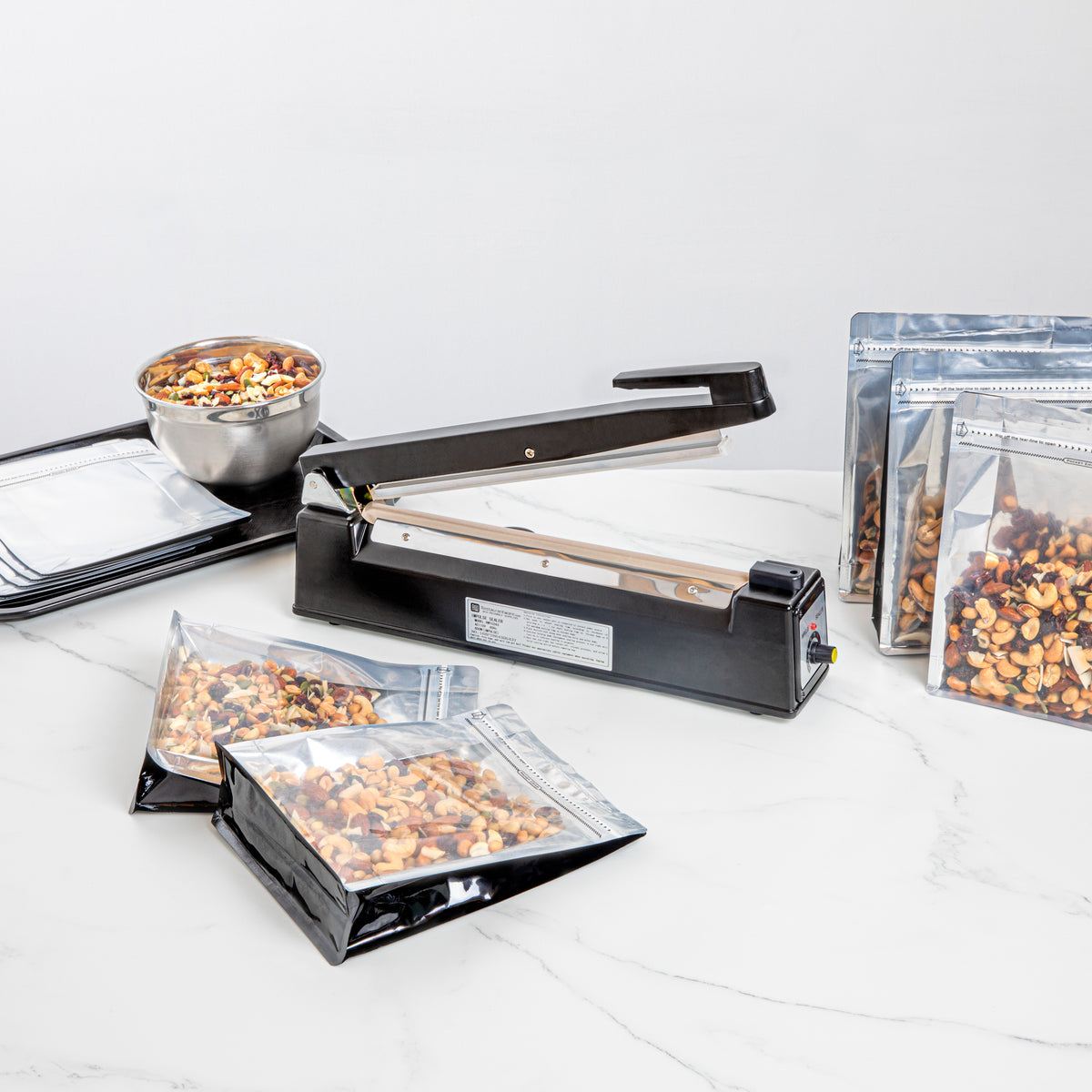 Fresh Hero Black Aluminum Hand Impulse Sealer - Industrial Grade, Food Safe - 17 3/4" x 3 1/4" x 10" - 1 count box