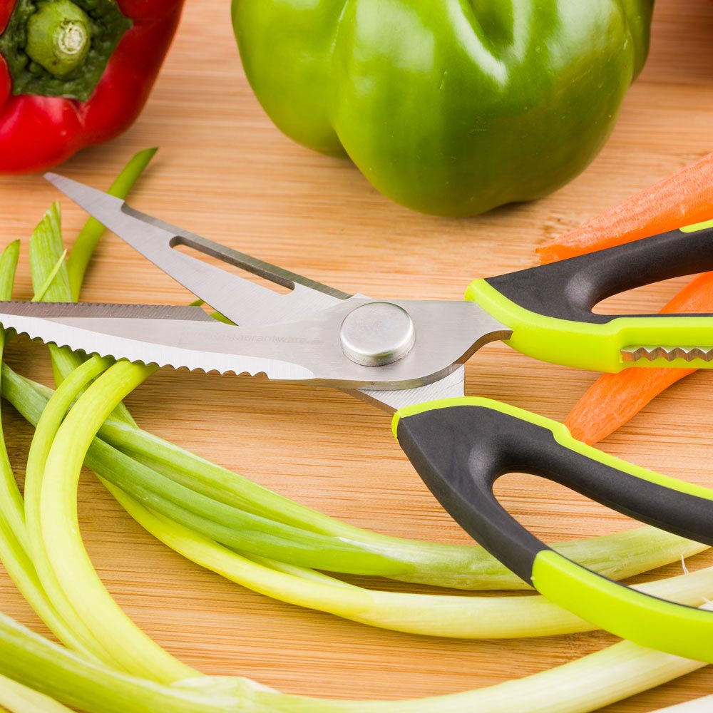 Met Lux Stainless Steel 7-in-1 Kitchen Shears - Commercial Grade, Comfort Grip - 9 1/2" - 1 count box