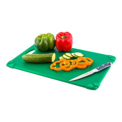 Sure Grip Green Plastic Cutting Board - Non-Slip, Measurement Markers, Carrying Handle - 12