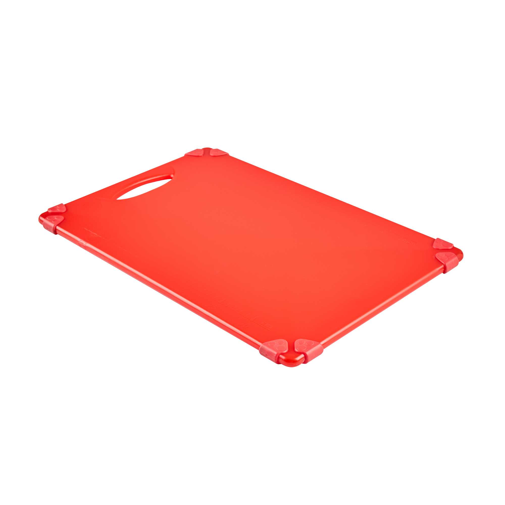 Sure Grip Red Plastic Cutting Board - Non-Slip, Measurement Markers, Carrying Handle - 12" x 18" - 1 count box