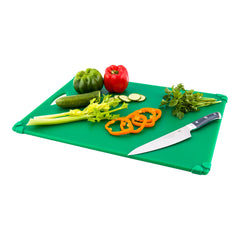 Sure Grip Green Plastic Cutting Board - Non-Slip, Measurement Markers, Carrying Handle - 18