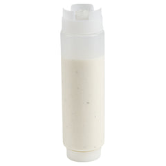 First In First Out 16 oz Clear Plastic Squeeze Bottle - Inverted, Refill & Dispensing Lid - 2 1/2