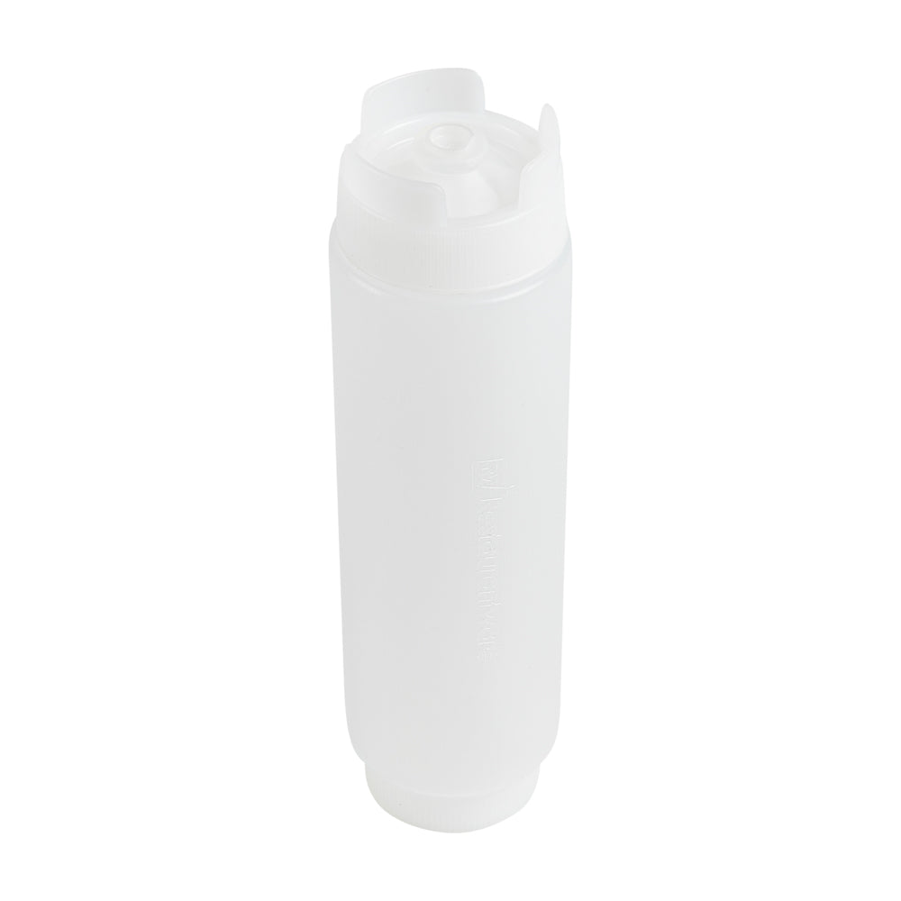 First In First Out 16 oz Clear Plastic Squeeze Bottle - Inverted, Refill & Dispensing Lid - 2 1/2" x 2 1/2" x 8 1/4" - 1 count box