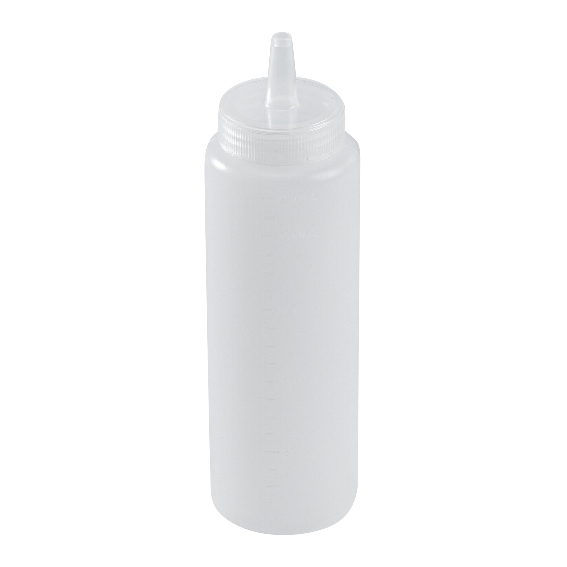 Sauce Tek 8 oz Clear Plastic Squeeze Bottle - Precision Tip - 2" x 2" x 7" - 1 count box