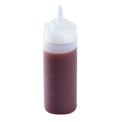 Sauce Tek 12 oz Clear Plastic Squeeze Bottle - Precision Tip - 2 1/4