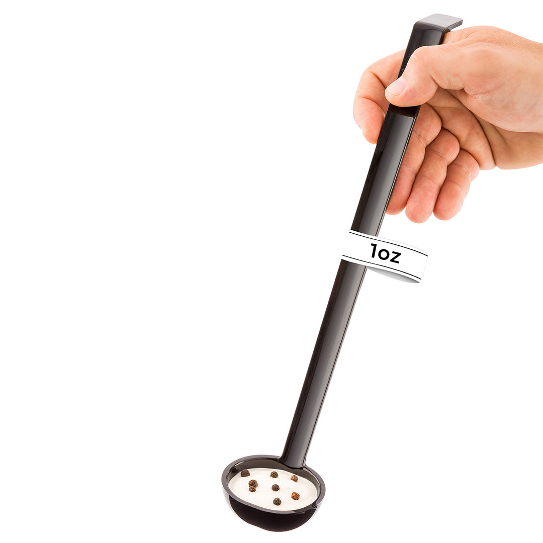 Voga 1 oz Black Plastic Sauce Ladle - 13" - 1 count box