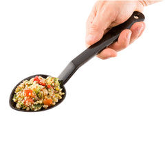 1 oz Black Plastic Catering Spoon  - Solid - 11