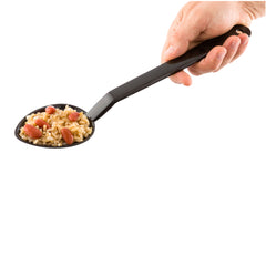 2 oz Black Plastic Catering Spoon  - Solid - 13