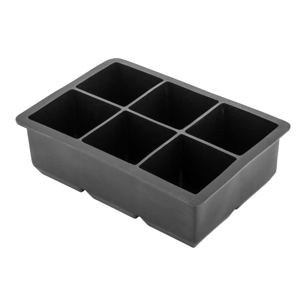 Bar Lux Black Silicone Ice Mold - 2" Cube, 6 Compartments - 80 count box