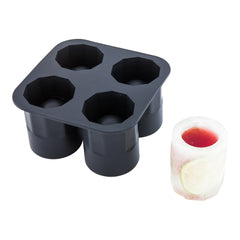 Bar Lux Black Silicone Ice Mold - Shot Glass, 4 Compartments - 1 count box