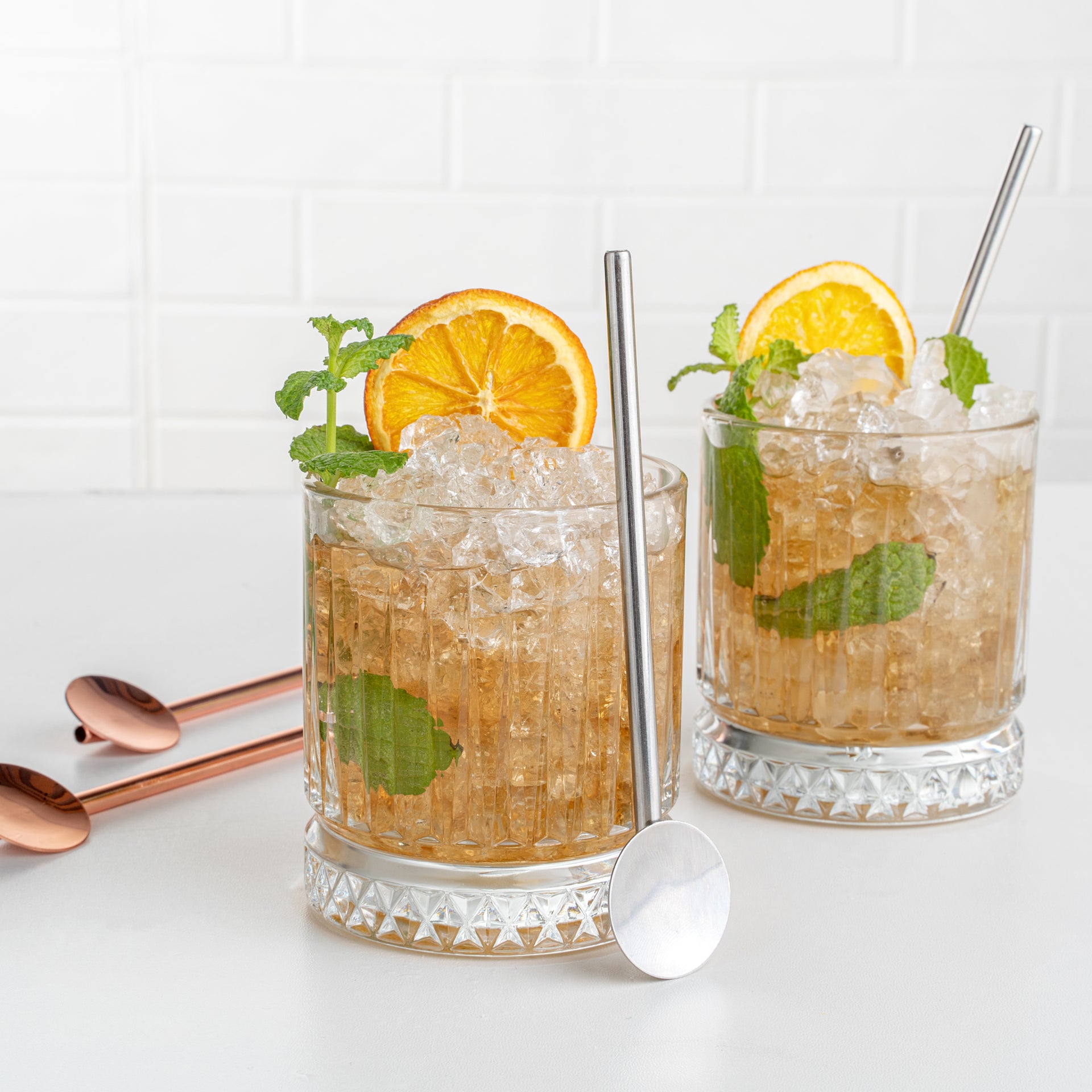 Bar Lux Stainless Steel Julep Spoon Straw - 5" - 2 count box