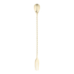 Bar Lux Gold-Plated Stainless Steel Trident Barspoon - 12