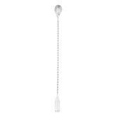Bar Lux Stainless Steel Trident Barspoon - 16" x 1 1/4" x 1/2" - 1 count box