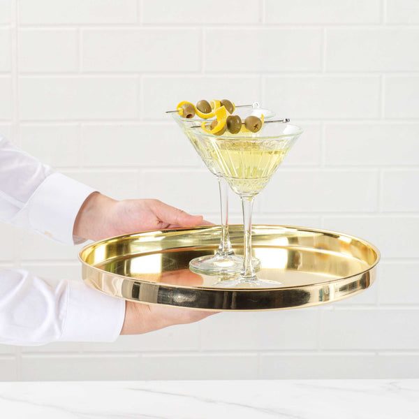Bar Lux Gold-Plated Stainless Steel Serving Tray - 12 1/4