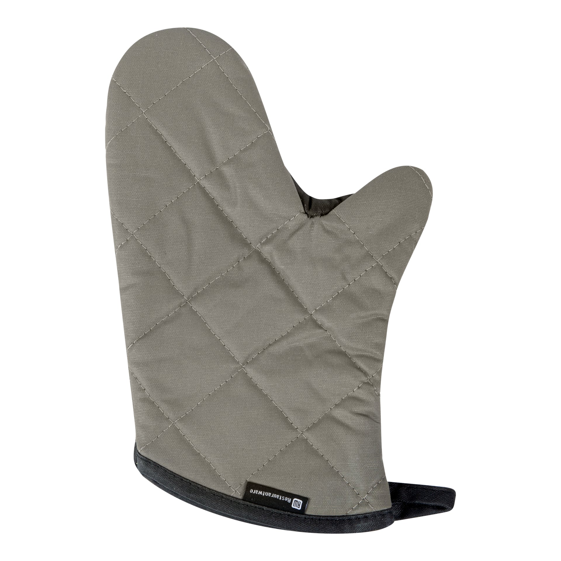 RW Threads Gray Cotton Oven Mitt - Flame Retardant, with Thumb Guard - 13" x 8" x 1/2" - 1 count box