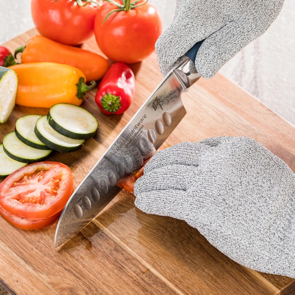Life Protector Gray Large Cut-Resistant Gloves - Level 5, Food Safe - 9" x 5" - Pair - 1 count box