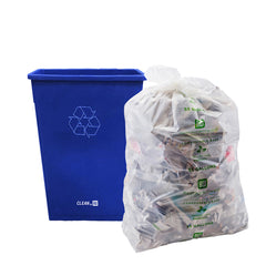 RW Clean 23 gal Blue Plastic Slim Trash Can - 20