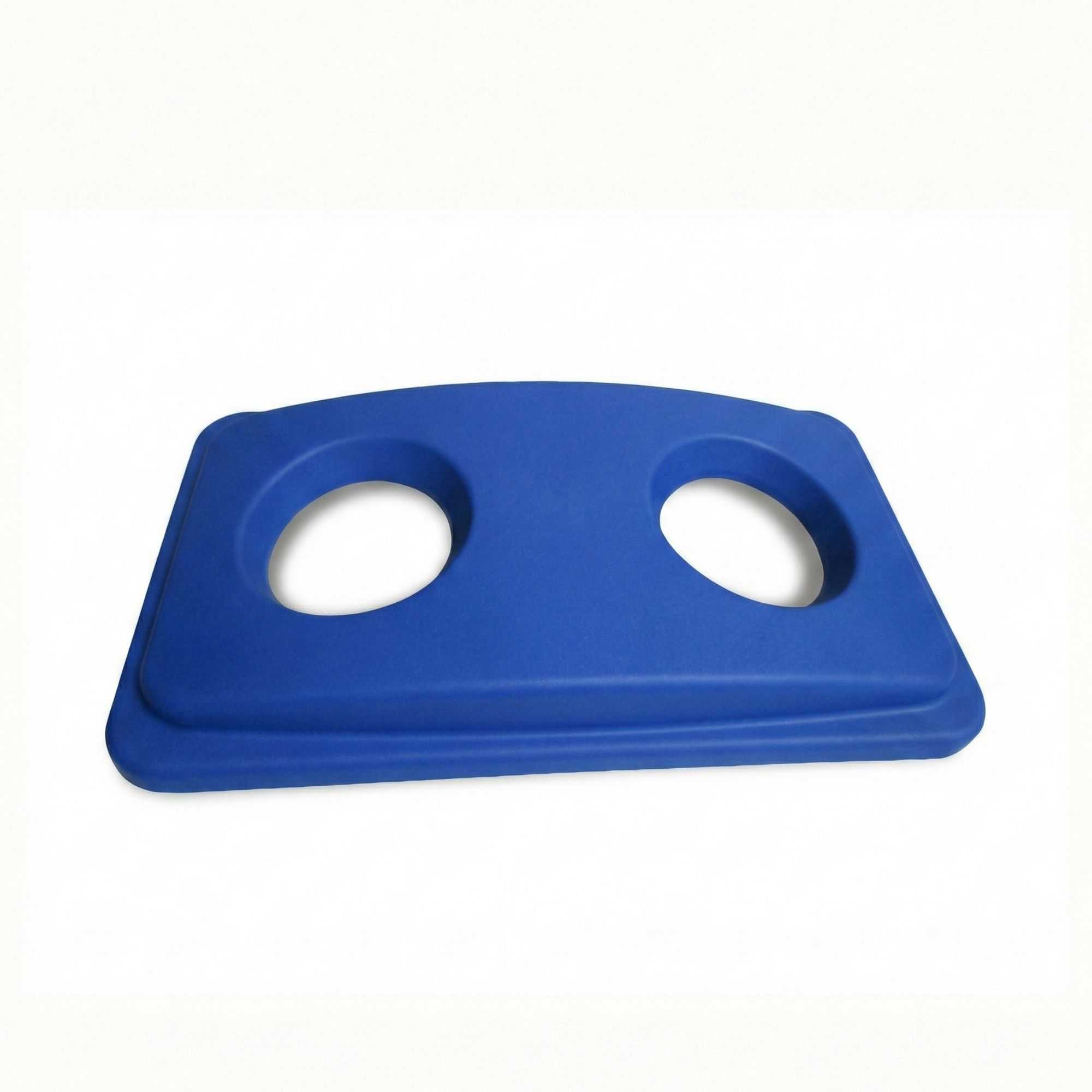 RW Clean Blue Plastic Recycling Trash Can Lid - Fits 23 gal Slim Trash Can - 22" x 11 1/2" x 3" - 1 count box