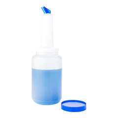 Bar Lux 2.5 qt Plastic Quick Pour Storage Container Bottle - with Blue Spout and Lid - 5