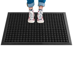 Comfy Feet Black Heavy-Duty Carpet Floor Mat - Waffle - 36