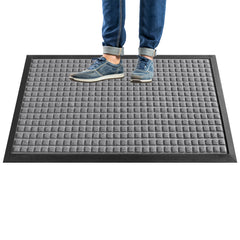 Comfy Feet Gray Heavy-Duty Carpet Floor Mat - Waffle - 36