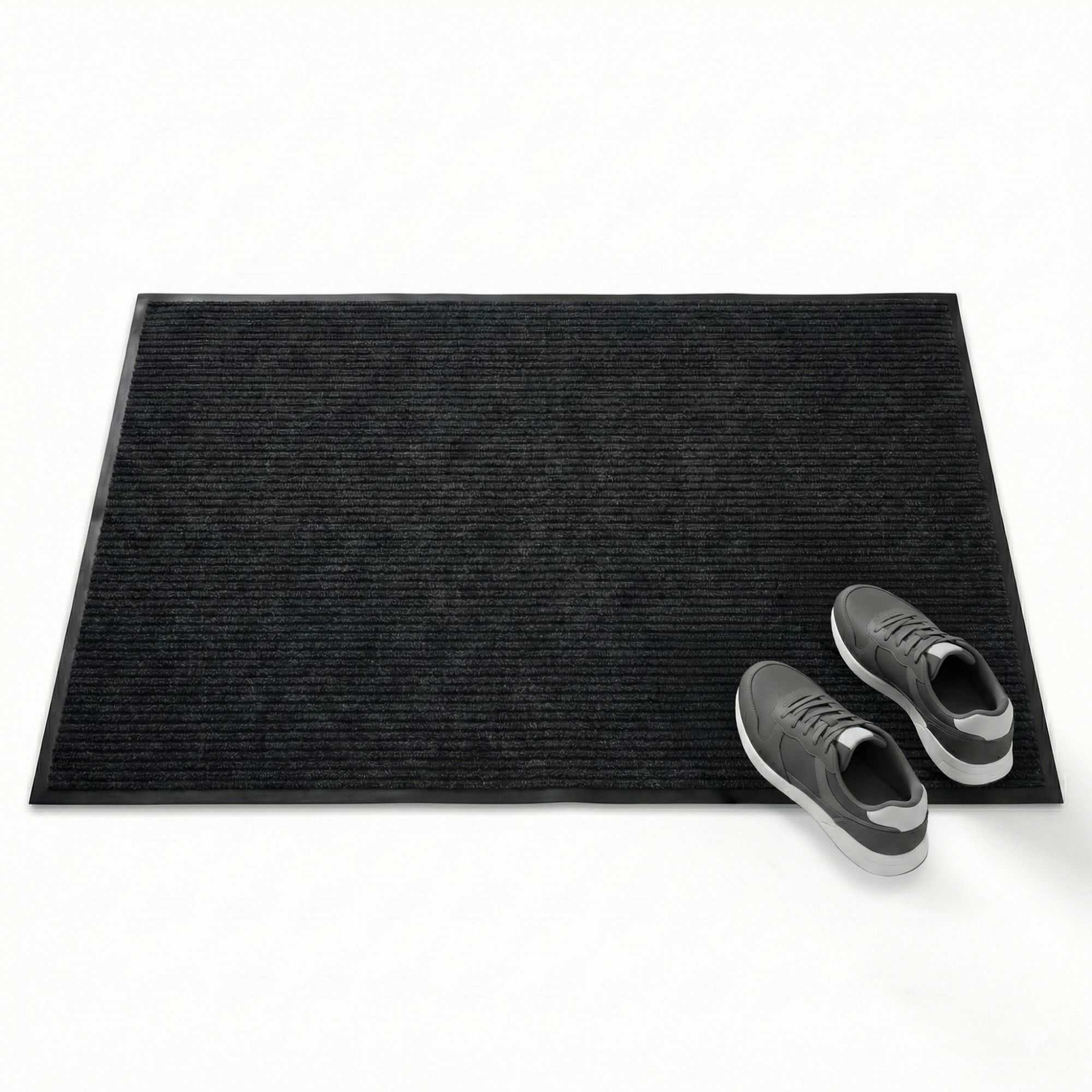 Comfy Feet Black Carpet Floor Mat - Ribbed - 60" x 36" - 1 count box
