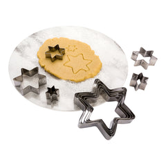 Pastry Tek 10-Piece Metal Star Cookie Cutter Set 1 count box