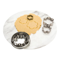 Pastry Tek 6-Piece Metal Flower Cookie Cutter Set in Round Tin Box 1 count box