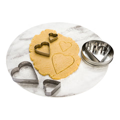 Pastry Tek 6-Piece Metal Heart Cookie Cutter Set in Round Tin Box 1 count box