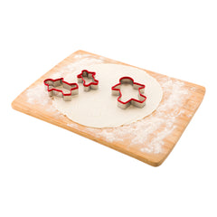 Pastry Tek 3-Piece Metal Gingerbread Man Cookie Cutter Set with Comfort Grip 1 count box