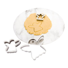 Pastry Tek 3-Piece Metal Angel Cookie Cutter Set with Comfort Grip 1 count box