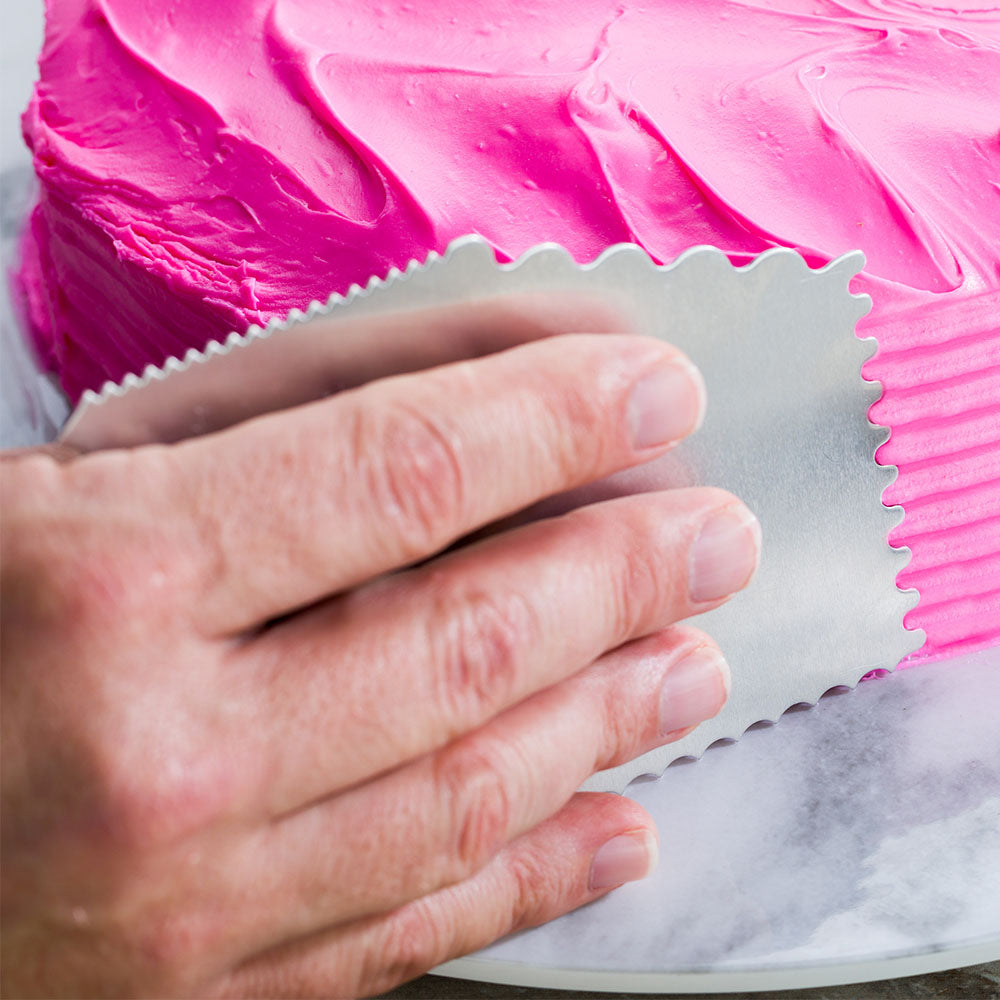 Pastry Tek 5-Pattern Metal Cake Scraper and Icing Comb with Assorted ...