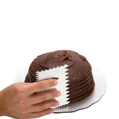 Pastry Tek 4-Pattern Metal Cake Scraper and Icing Comb with Wave and Wide Tooth Edge - 4.8