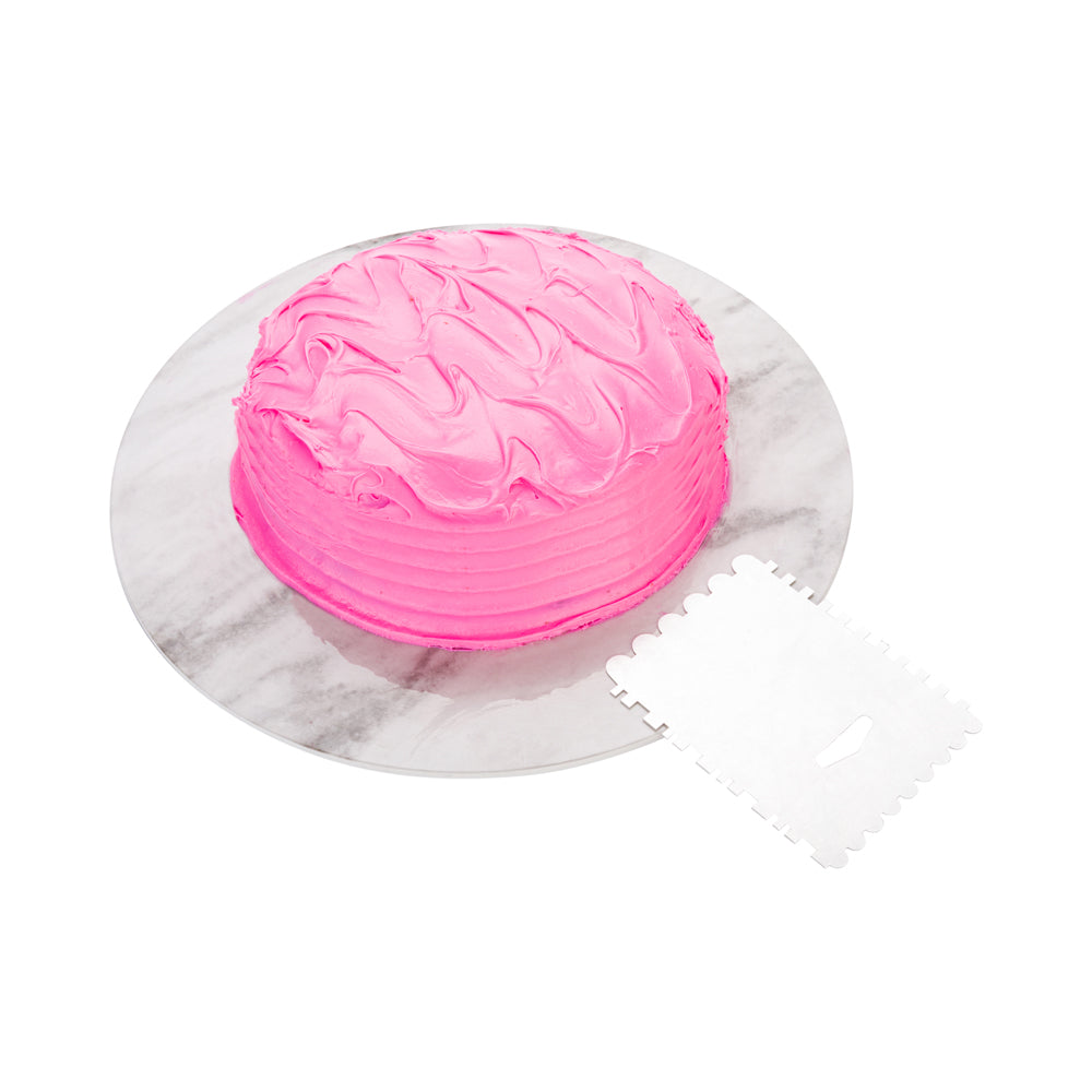 Pastry Tek 4-Pattern Metal Cake Scraper and Icing Comb with Square and ...