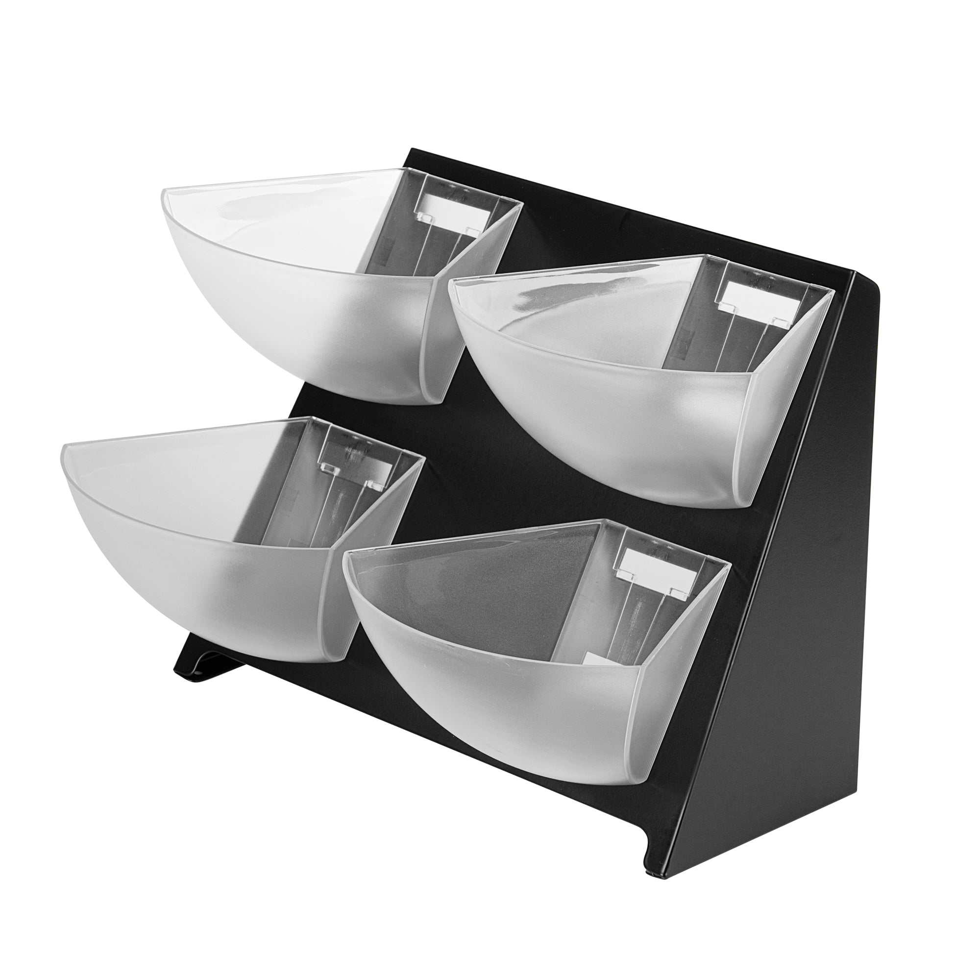 Met Lux Condiment Holder - Black, Steel - 4 Clear Bins - 15 1/2" x 10" x 10 1/2" - 1 count box