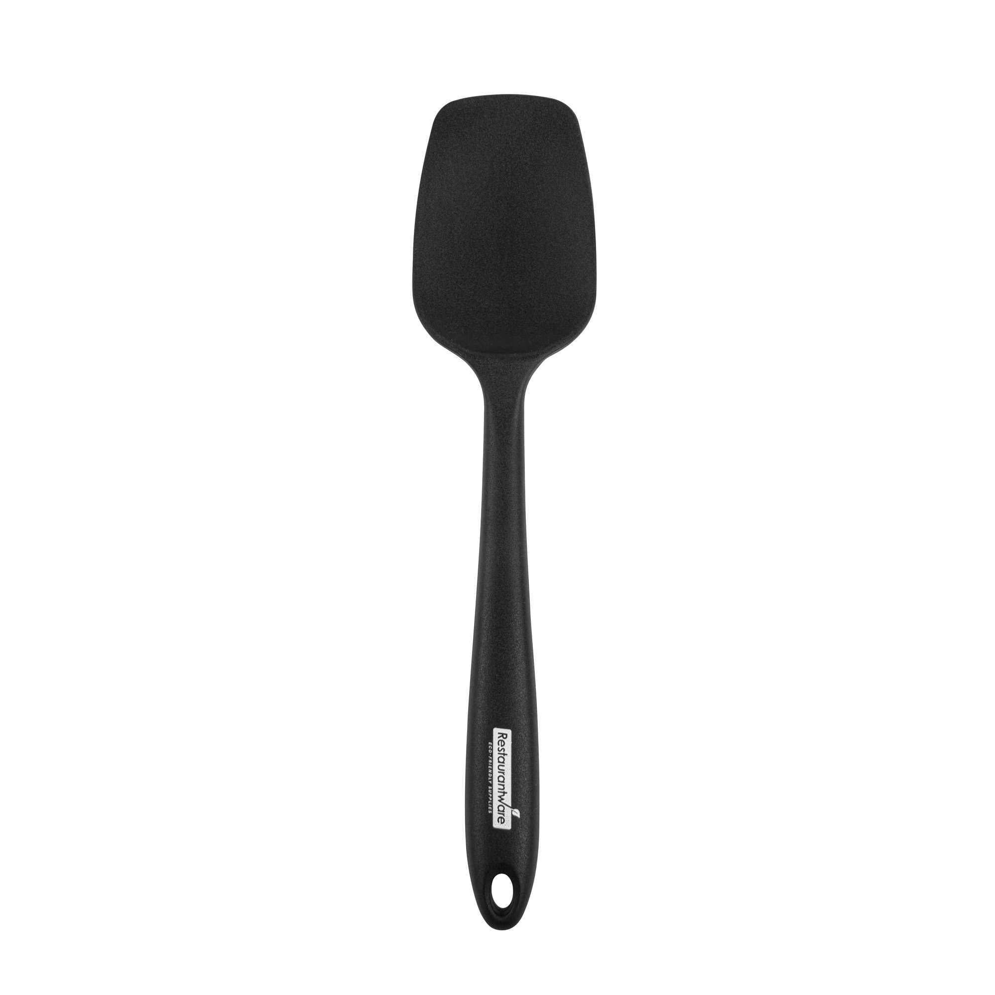 Pastry tek Black Silicone Spatula - Spoon-Shaped - 10 1/2" - 1 count box