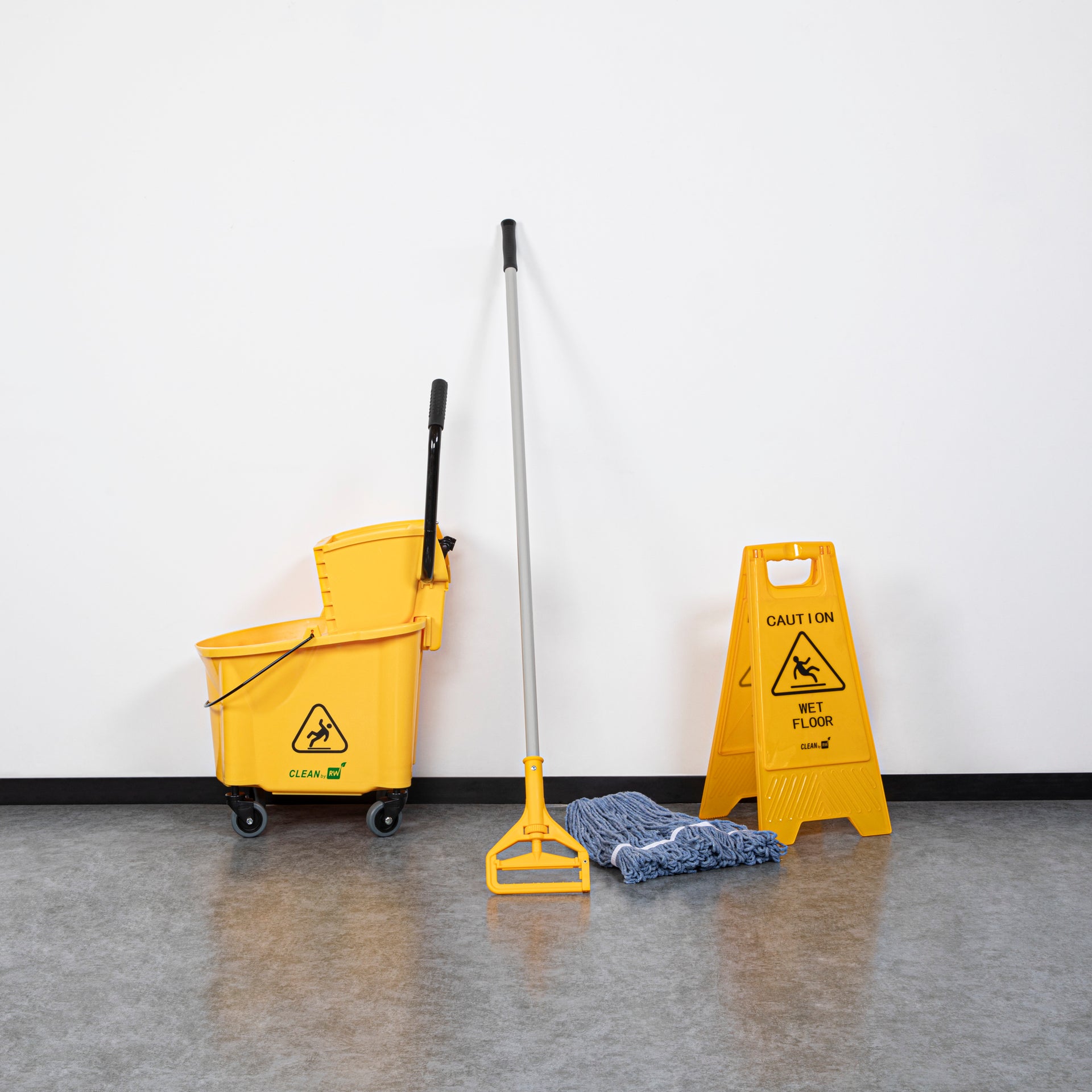 RW Clean Gray Iron Wet Mop Handle - 61" x 7 1/2" x 1 1/2" - 1 count box