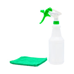 RW Clean 25 oz Green Plastic Spray Bottle - Adjustable Nozzle - 3 count box
