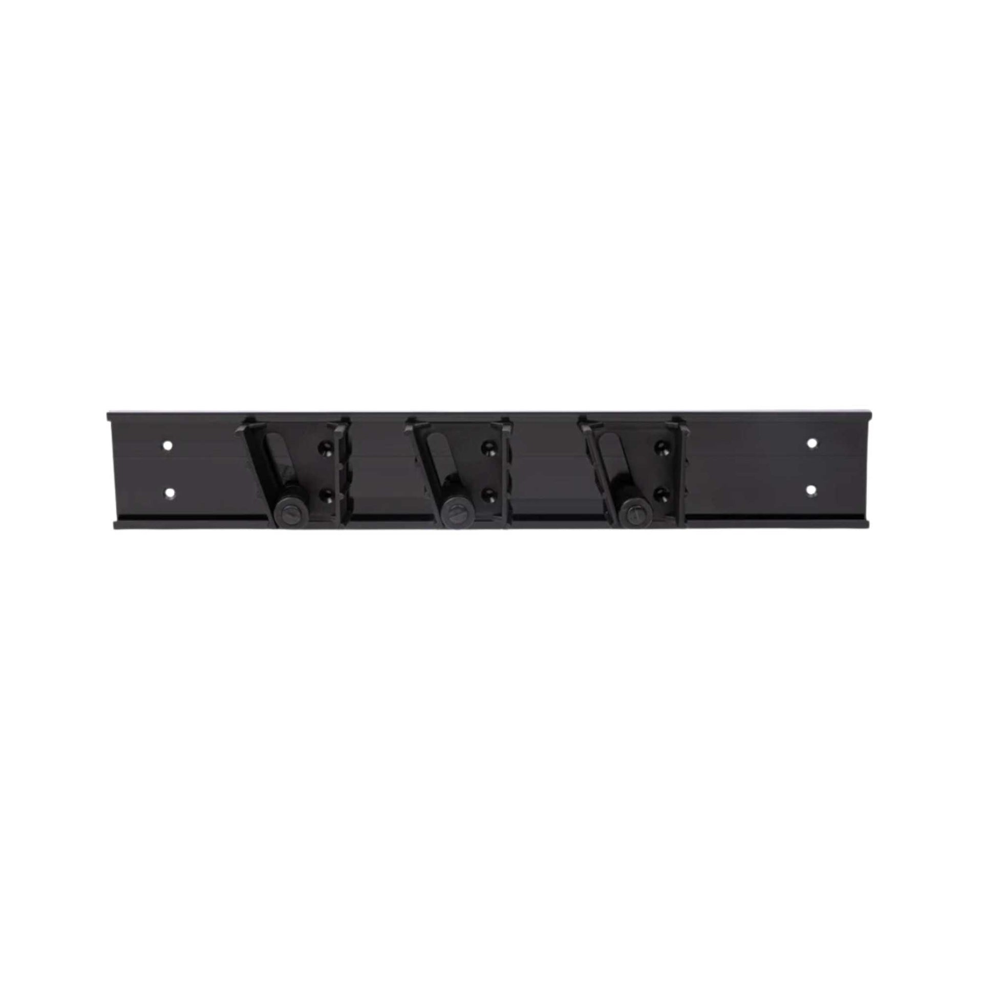 RW Clean Black Mop / Broom Holder - 3 Slots, Wall Mount - 17 3/4" - 1 count box