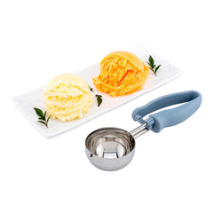 Comfy Grip 4 oz Stainless Steel #8 Portion Scoop - with Gray Ambidextrous Handle - 40 count box