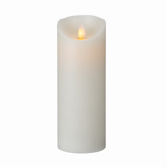 Fire Tek White Plastic Flameless Pillar Candle - Real Wax, Programmable - 3