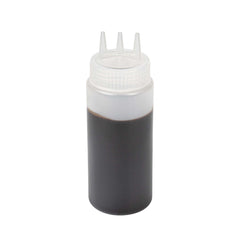 Sauce Tek 16 oz Clear Plastic All-Purpose Squeeze Bottle - with Triple Dispersion Tip - 90 count box