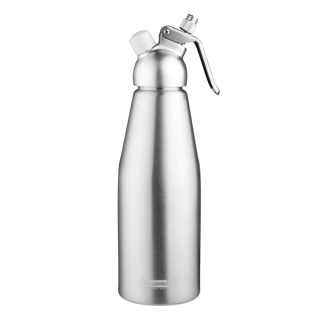 Whip Tek 1L Aluminum Whipped Cream Dispenser - with 3 Plastic Decorator Tips - 12 count box