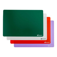 Chef 101 Rectangle Assorted Plastic Flexible Cutting Board / Chopping Mat Set - Includes 4 Mats - 18