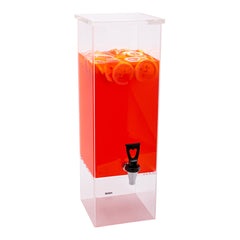 Bev Tek 2 gal Square Clear Acrylic Beverage Dispenser - Clear Geo Base - 8