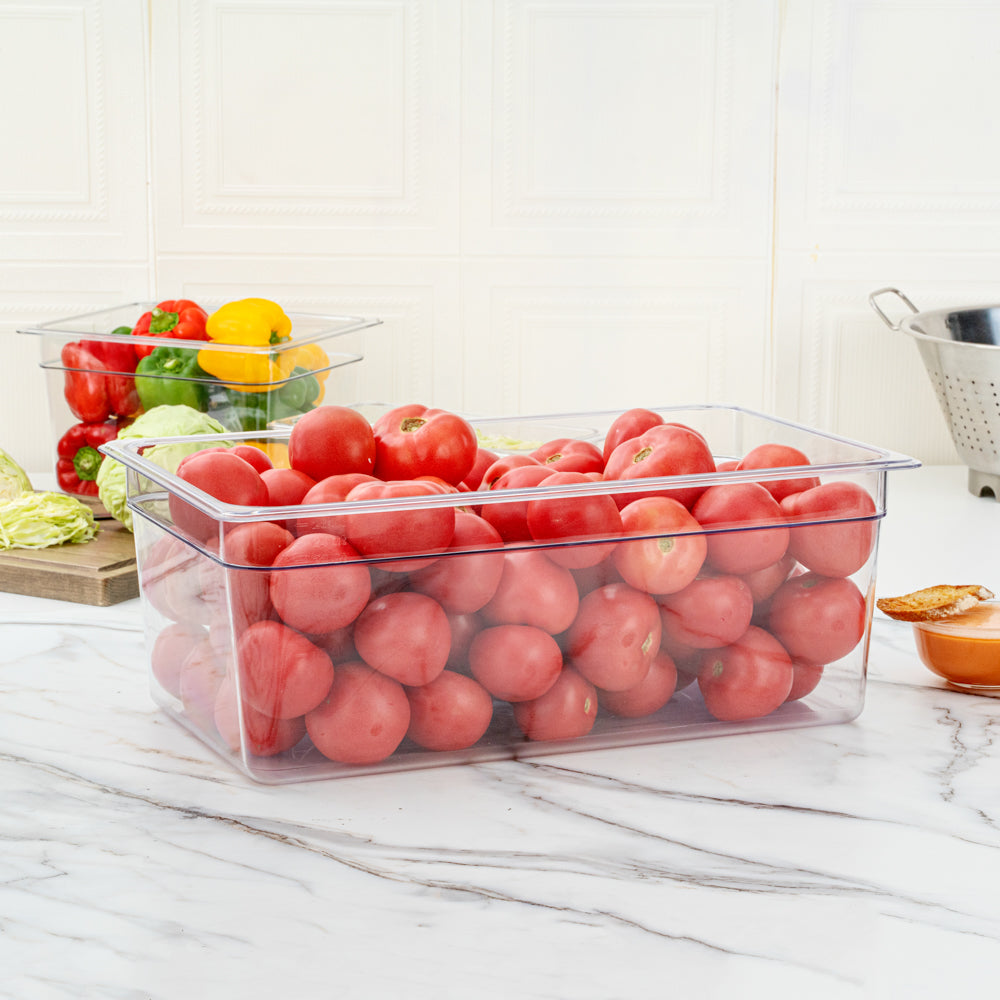 Met Lux Rectangle Clear Plastic Full Size Cold Food Storage Container ...